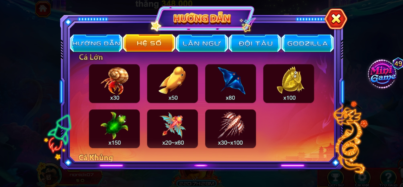 Bắn cá Godzilla Đại Chiến TDTC là tựa game bắn cá độc quyền