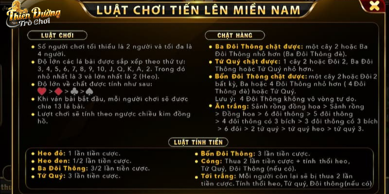 Luật chơi Tiến lên Miền Nam TDTC