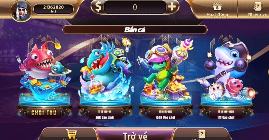 Các phòng chơi trong Bắn cá thần tài TDTC